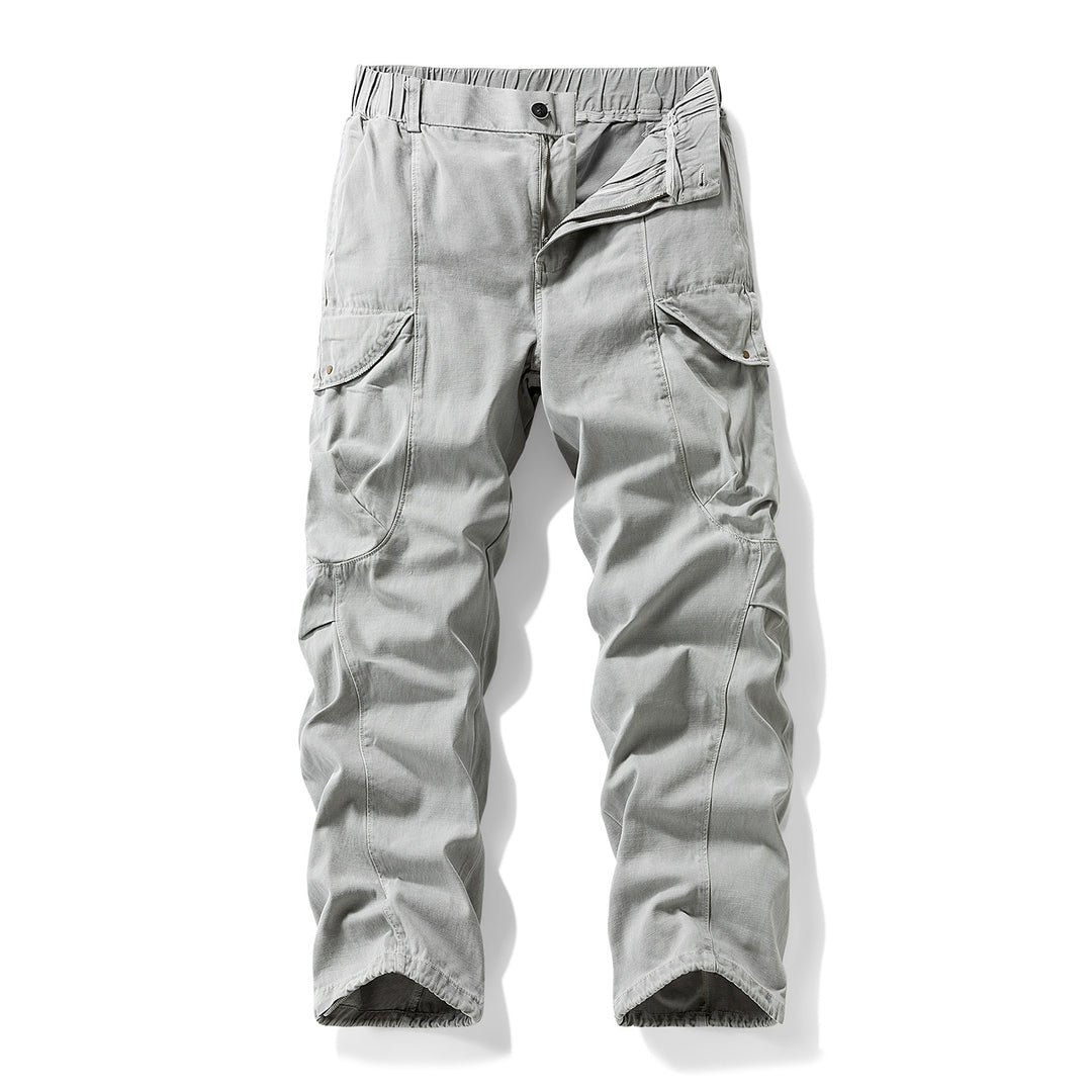 Herren Cargo-Hose im Utility-Look mit elastischem Bund und Knieabnähern Drune