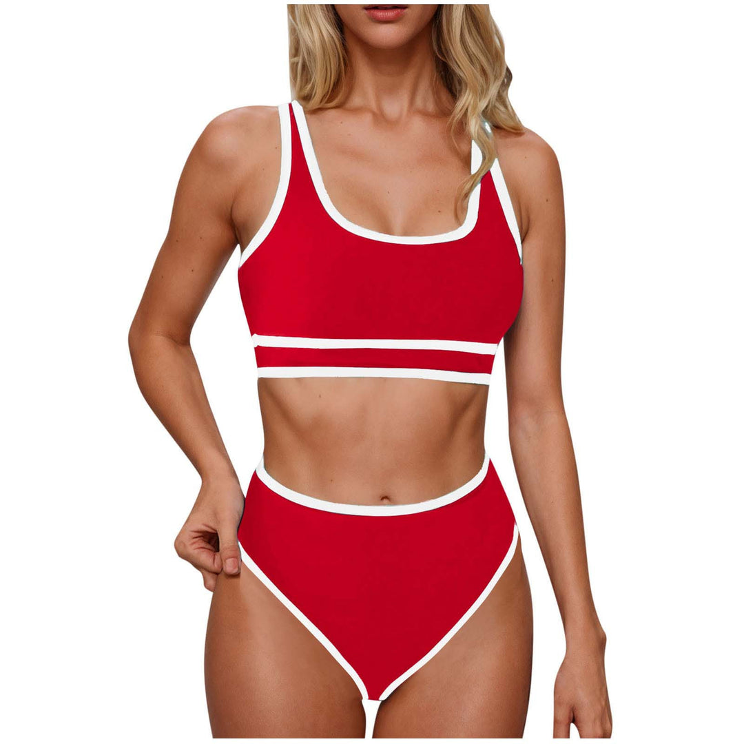 Damen Sportliches Hochtailliertes Bikini-Set Drune