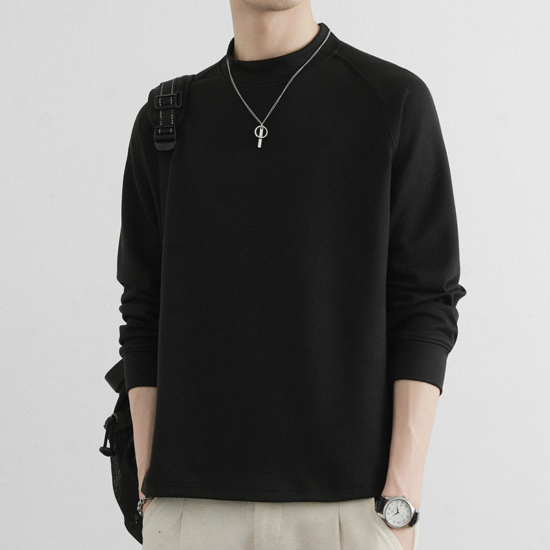 Herren Minimalistisches Mockneck-Sweatshirt aus Tech‑Fleece mit Raglanärmeln Drune