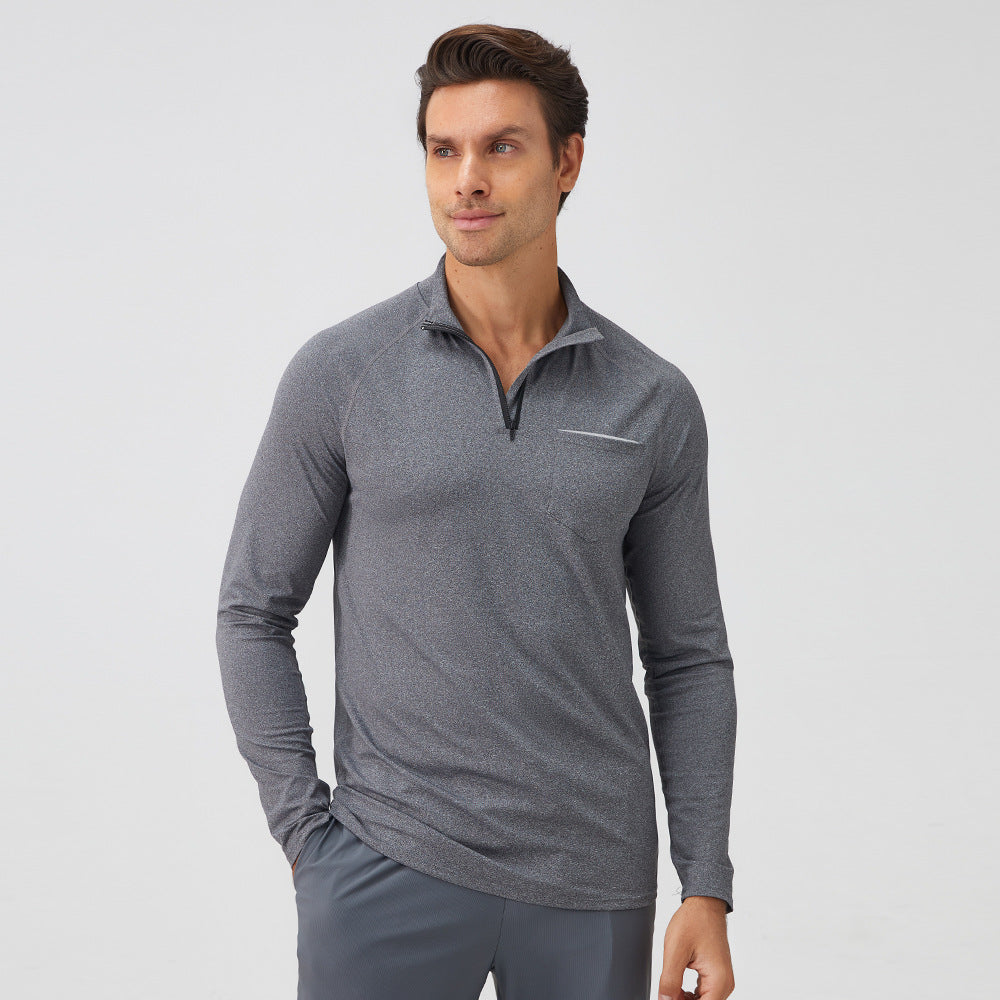 Herren Funktions-Langarmshirt mit hohem Kragen und praktischem Reißverschluss Drune