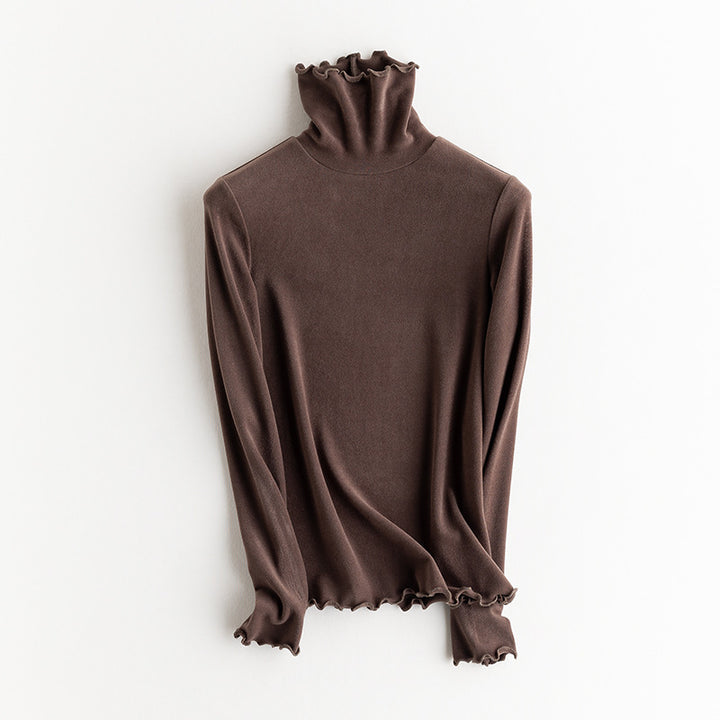Damen Feines Langarmshirt mit Stehkragen aus Stretch‑Jersey, figurnahe Silhouette Drune