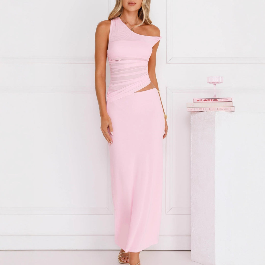 Damen Elegantes Wickelkleid mit asymmetrischem Design und Raffung Drune