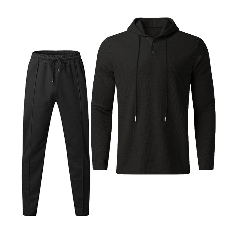 Herren sportives Hoodie und Jogginghose Set im strukturierten Design Drune