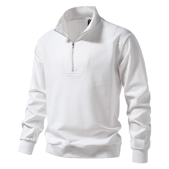 Herren Halbzip-Sweatshirt mit Stehkragen und gerippten Bündchen Drune