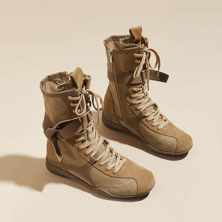 Damen Modische und Bequeme Schnürstiefel Drune