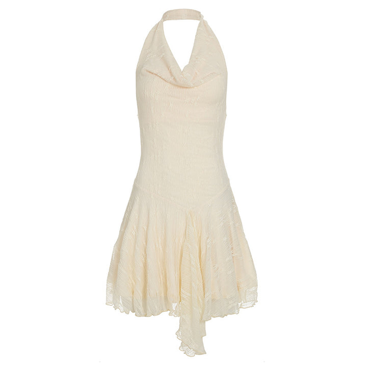 Damen Chiffon-Kleid mit trägerlosem Design und schwingendem Rock Drune