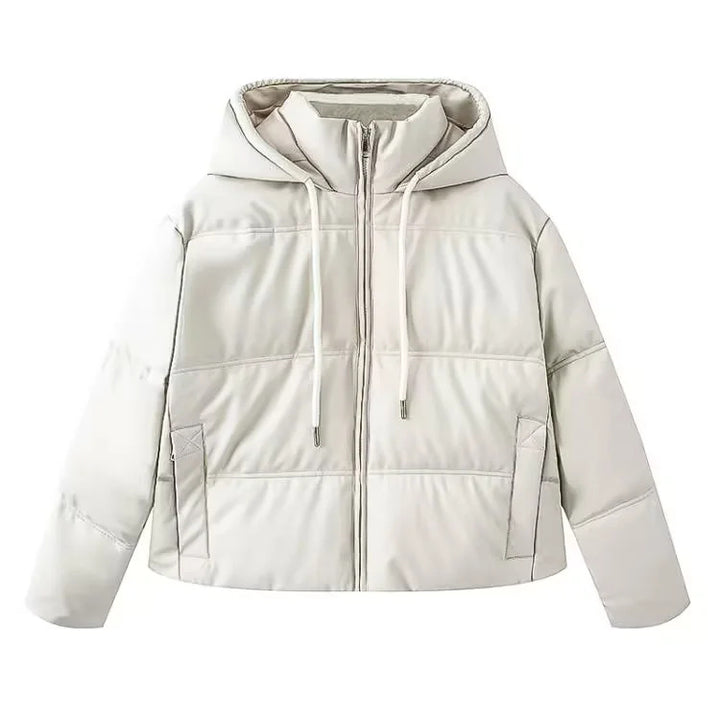 Damen nan leichte gesteppte Kurzjacke mit hohem Innenkragen, verstellbarer Kapuze und verdecktem Reißverschluss Drune