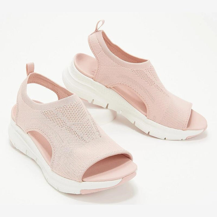 Damen Sportive Strick-Slingback Sandalen mit Chunky-Sohle Drune