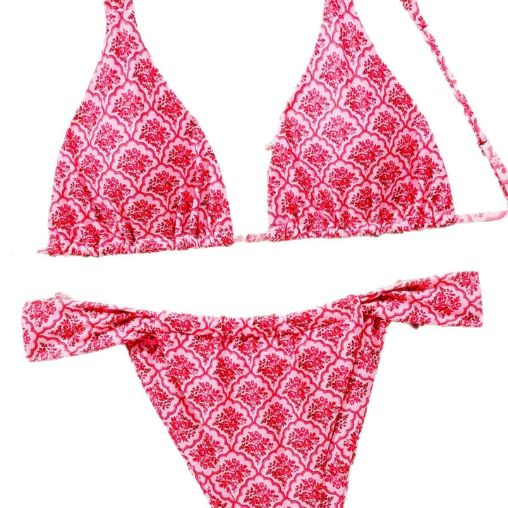 Damen Triangel-Bikini mit floralem Leopardenmuster Drune