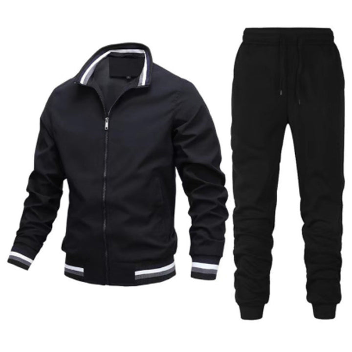 Herren nan sportlicher Freizeit Trainingsanzug Set mit Bomberjacke und elastischer Jogginghose Drune