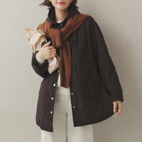 Damen Modische Steppjacke mit Kapuze Drune