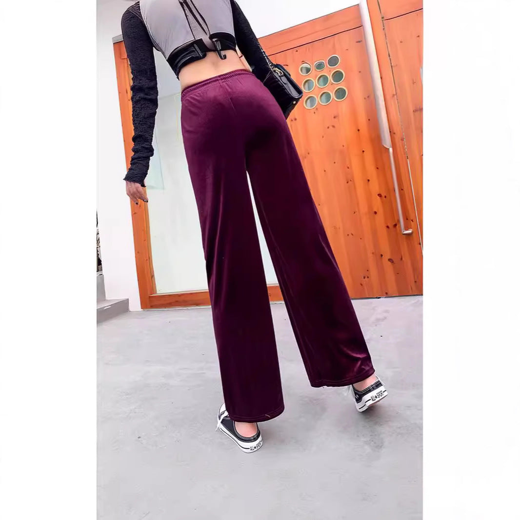Damen weiche und lässige Lounge-Hose aus Samt Drune