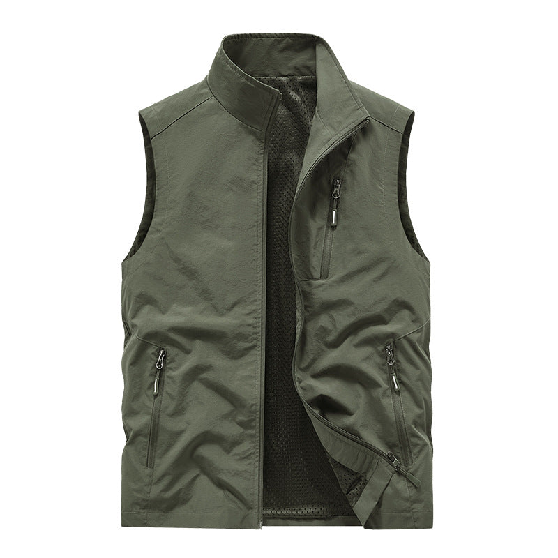 Herren Sportliche Outdoor-Weste mit funktionalen Reißverschlusstaschen Drune