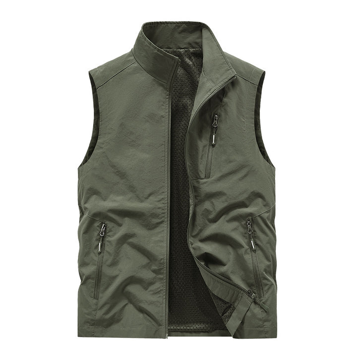Herren Sportliche Outdoor-Weste mit funktionalen Reißverschlusstaschen Drune