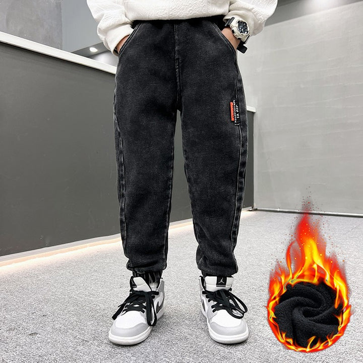 Herren lässige Fleece-Jeans mit wärmendem Innenfutter Drune