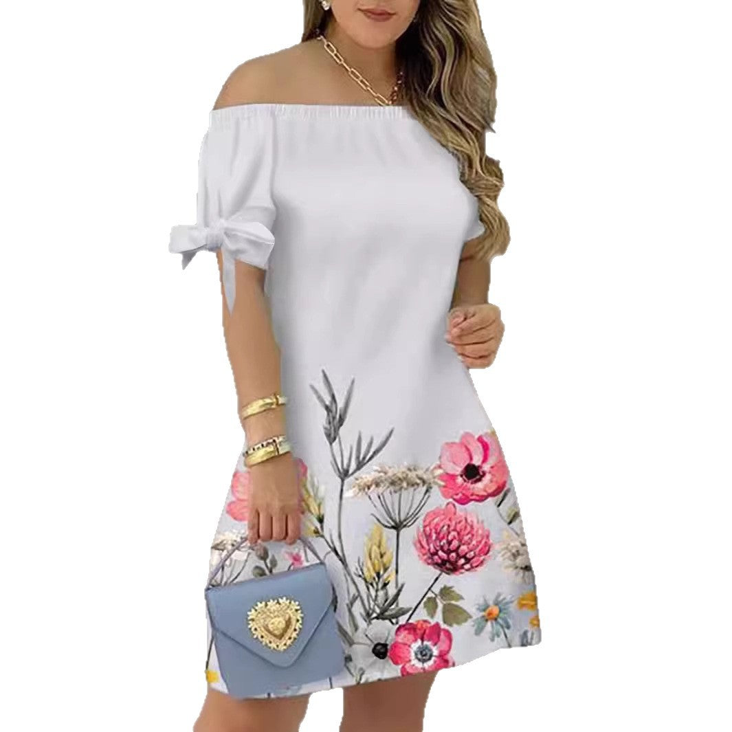 Damen Off-Shoulder Kleid Drune