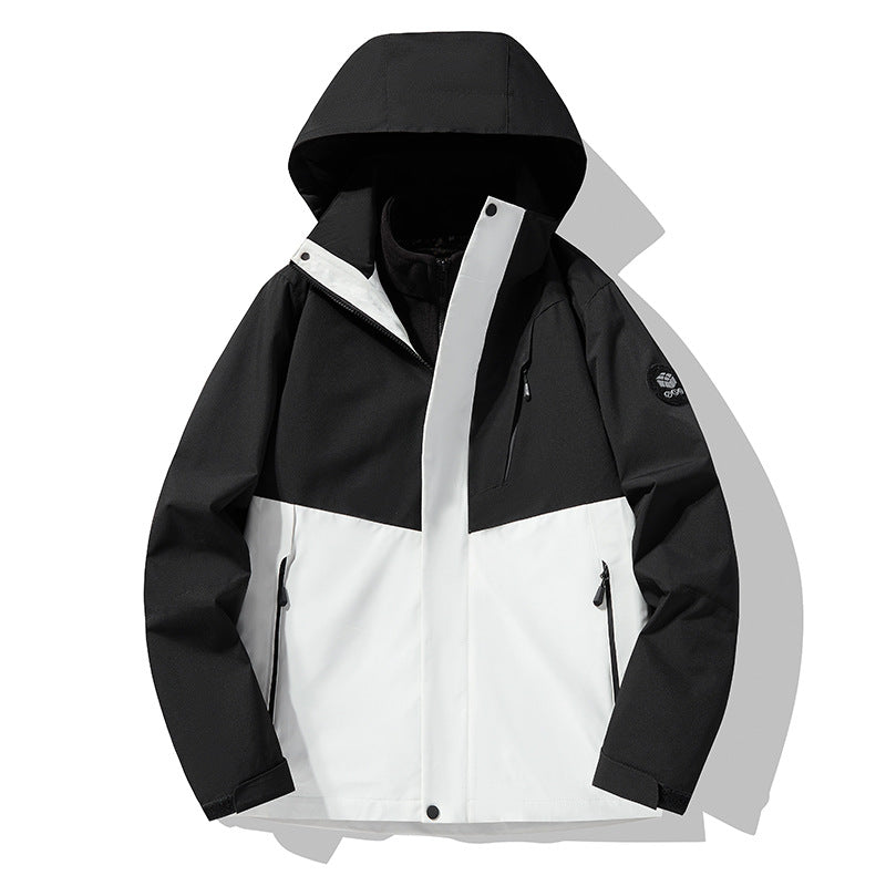 Herren Softshell-Outdoorjacke mit abnehmbarer Fleece‑Innenlage, verstellbarer Kapuze und wasserabweisenden Reißverschlüssen Drune