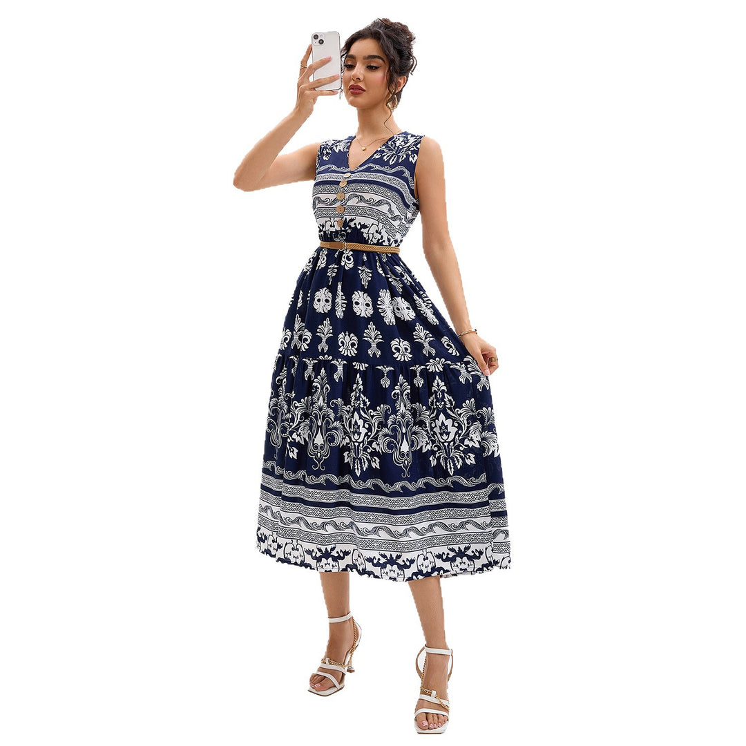 Damen Midikleid mit floralen Mustern Drune