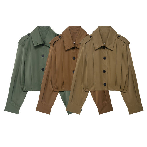 Damen lässige cropped Jacke Drune