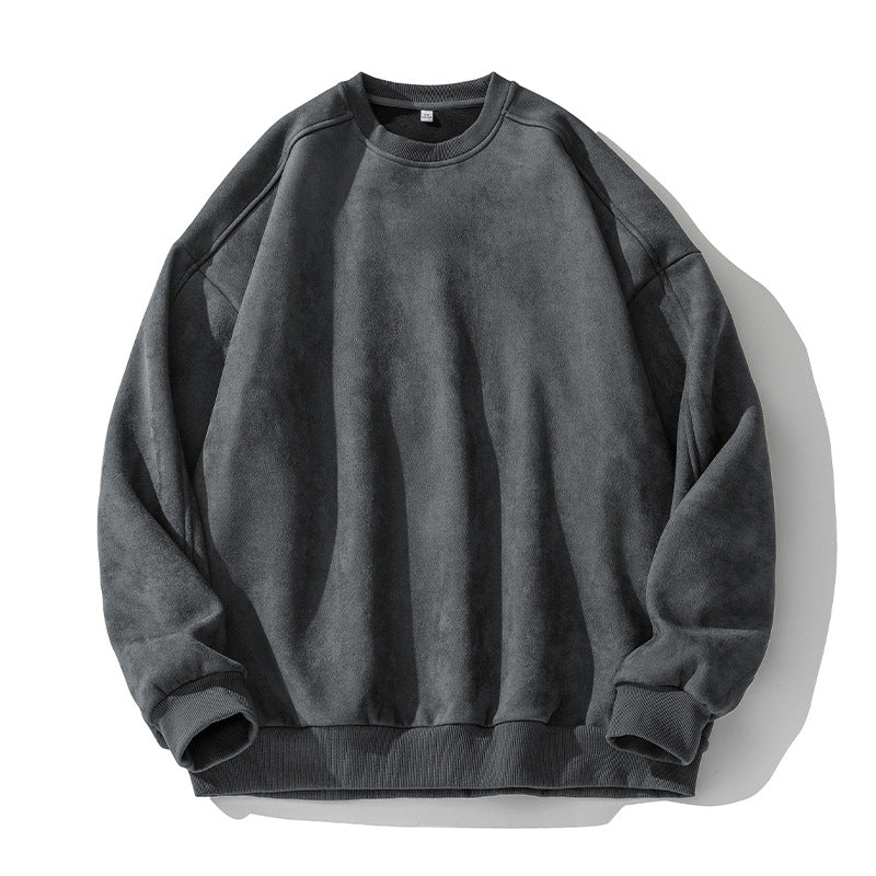 Unisex Puristisches Oversize-Rundhals-Sweatshirt mit Drop-Shoulder und gebürstetem Innenfutter Drune