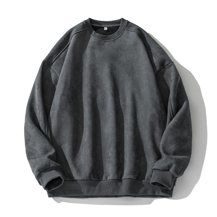 Unisex Puristisches Oversize-Rundhals-Sweatshirt mit Drop-Shoulder und gebürstetem Innenfutter Drune