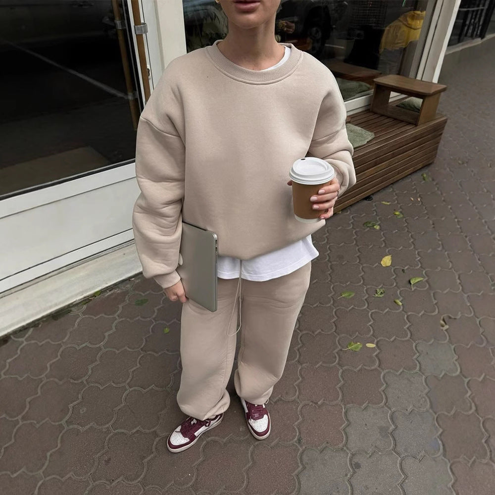 Damen lässiges Sweatshirt und weite Jogginghose Set Drune