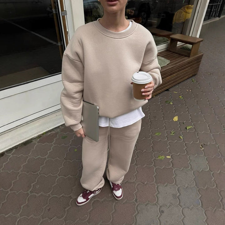 Damen lässiges Sweatshirt und weite Jogginghose Set Drune