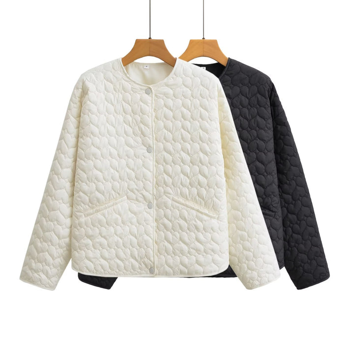 Damen gesteppte Übergangsjacke mit seitlichen Eingrifftaschen und modernem Design Drune