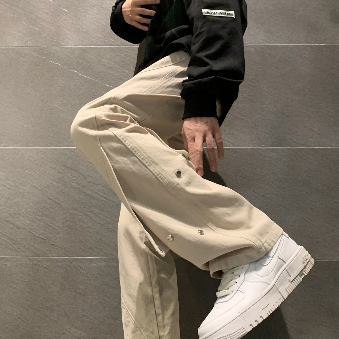 Herren lässige Utility-Hosen mit multifunktionalen Taschen und verstellbarem Bund Drune