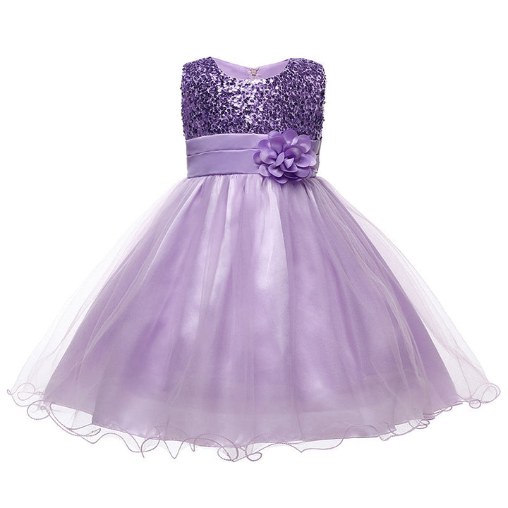Mädchen Festliches Tüllkleid mit glitzerndem Oberteil und floraler Applikation Drune