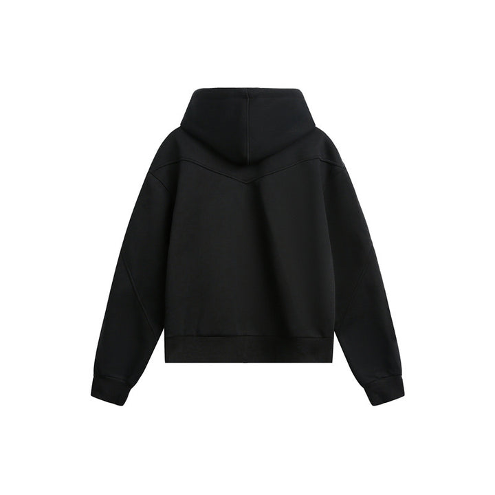 Unisex Oversize Kapuzen-Sweatjacke mit Zwei-Wege-Reißverschluss Drune