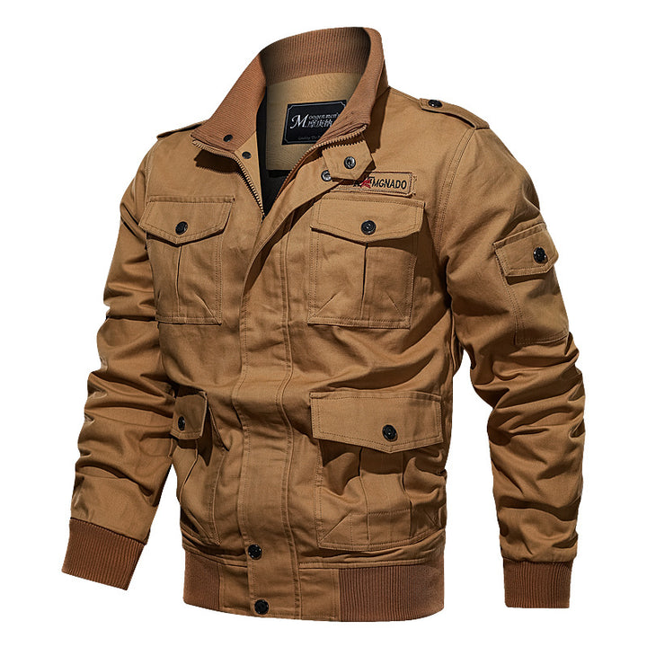 Herren  robuste Fieldjacke mit Mehrfachtaschen, gesteppter Innenleiste und Rippbündchen Drune