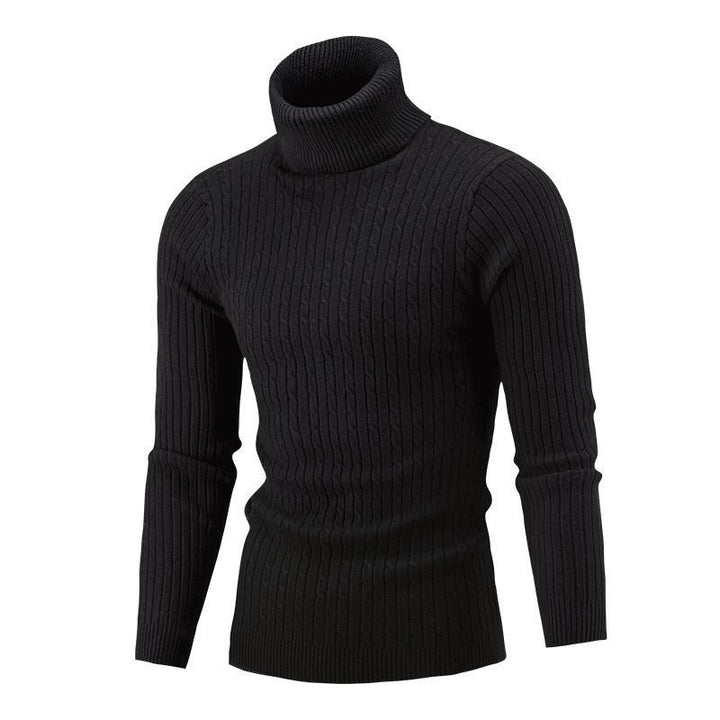 Herren Taillierter Thermo-Rollkragenpullover mit Zopf- und Rippstrickstruktur Drune