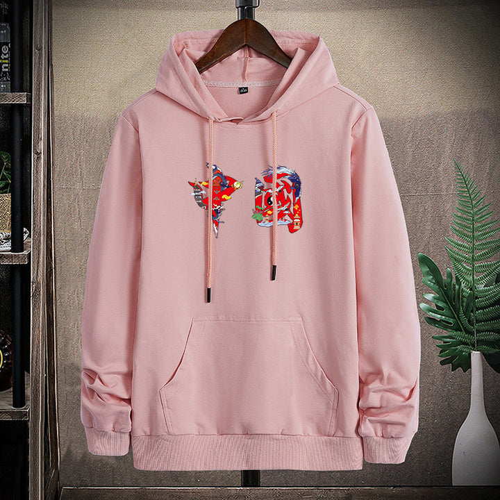Unisex Kapuzen-Sweatshirt mit Kängurutasche und auffälligem Grafikprint Drune