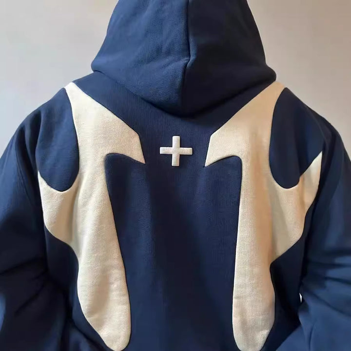 Damen lässiger Kapuzenpullover mit kontrastierenden Farbdetails und modernem Schnitt Drune
