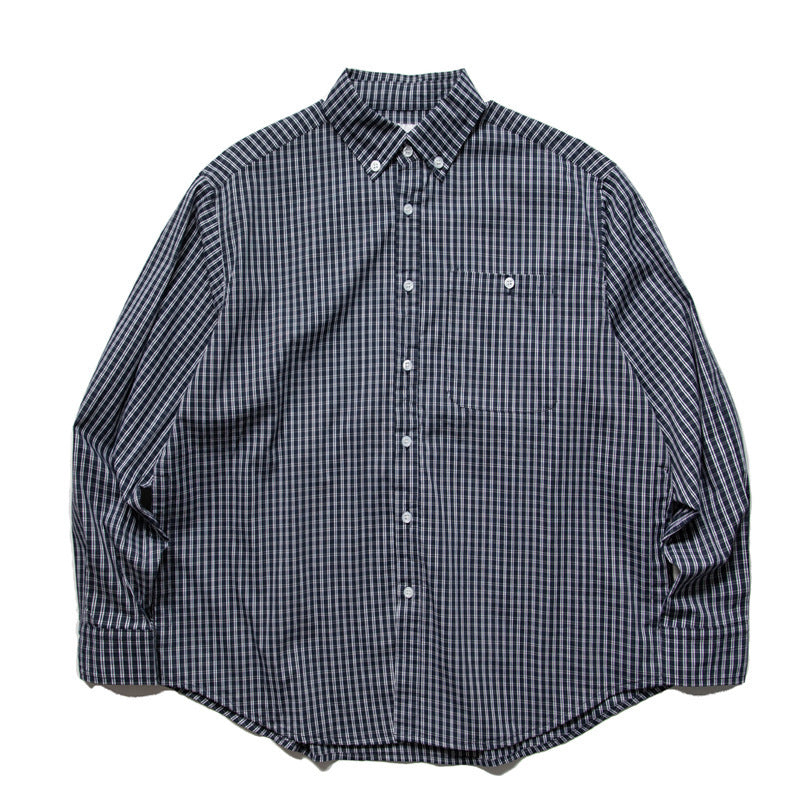 Herren Oversize-Kariertes Hemd im Boxy-Cut mit Button-Down-Kragen und gerundetem Saum Drune