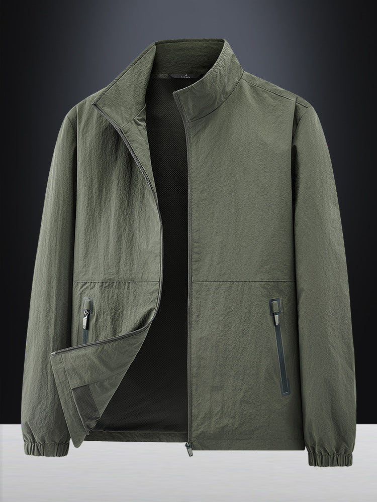 Herren Leichte Outdoorjacke mit hohem Kragen Drune