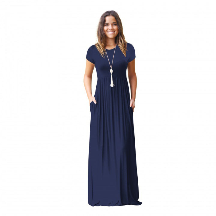 Damen Maxikleid mit praktischen Taschen und modisch fließendem Schnitt Drune
