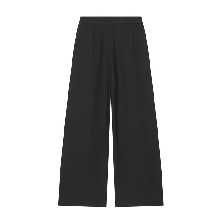 Damen nan hochtaillierte Bundfaltenhose mit weitem Bein und markanten Vorderfalten Drune