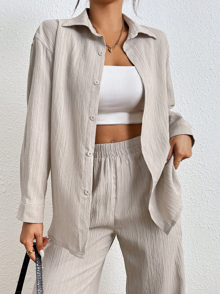 Damen Leichtes und luftiges Zweiteiler-Set mit strukturiertem Design Drune