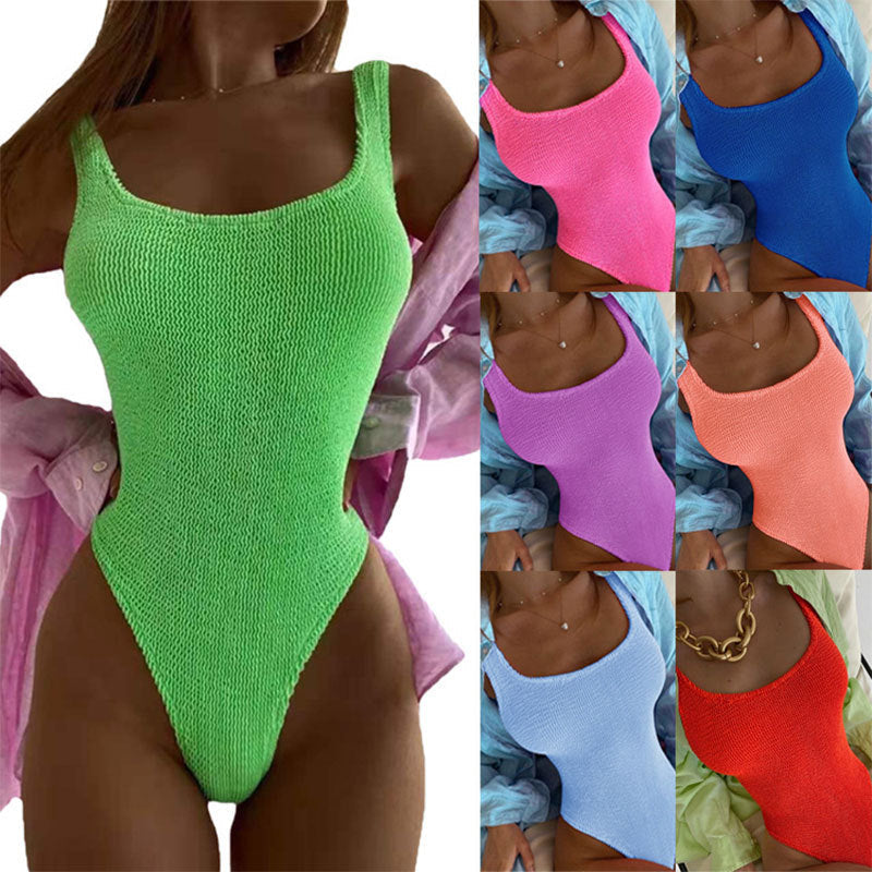 Damen Einteiler Badeanzug mit strukturiertem Mesh-Material Drune