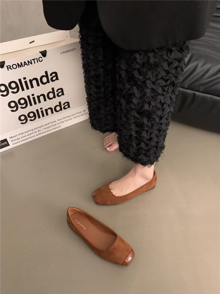 Damen Elegante und bequeme Ballerinas mit geschlossenen Zehen Drune