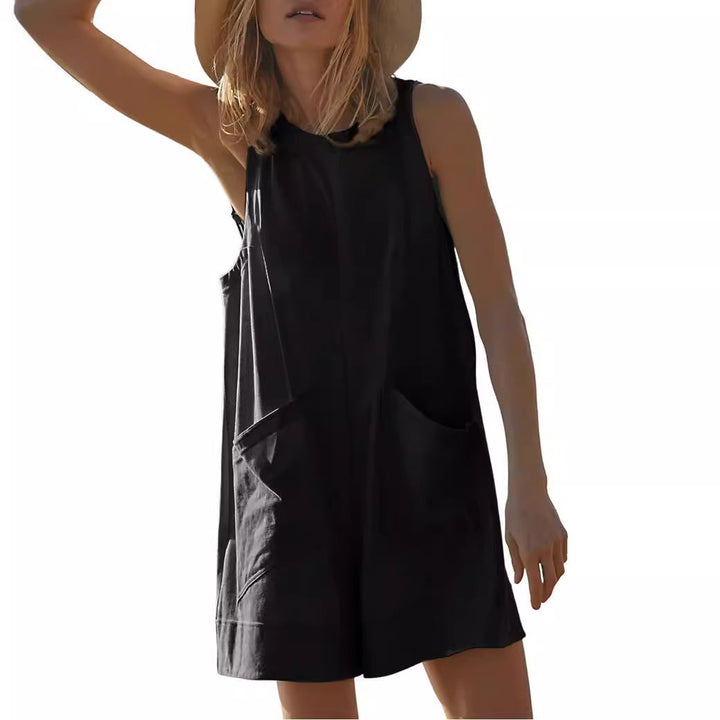 Damen Lässiger Jumpsuit mit praktischen Taschen und weit geschnittenem Design Drune