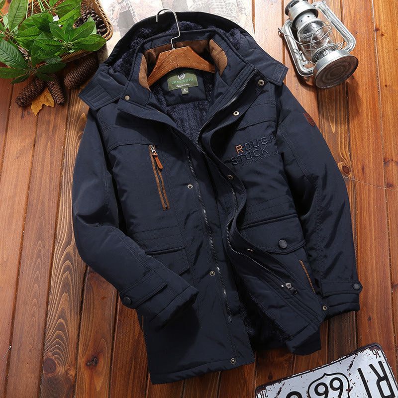 Herren Wetterfeste Fleecejacke mit abnehmbarer Kapuze Drune