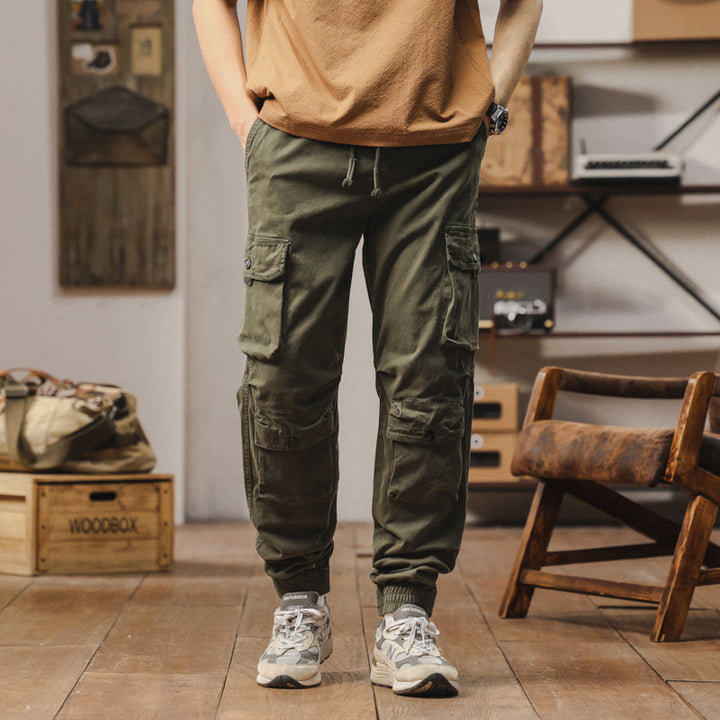 Herren Tech-Cargo-Joggerhose mit elastischem Tunnelzugbund, verstärkten Kniepaneelen und Multifunktions‑Taschen Drune