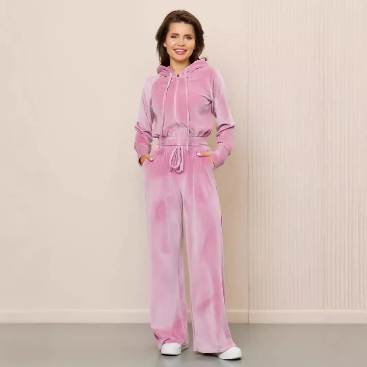 Damen Sportliches Fleece-Lounge-Set Drune