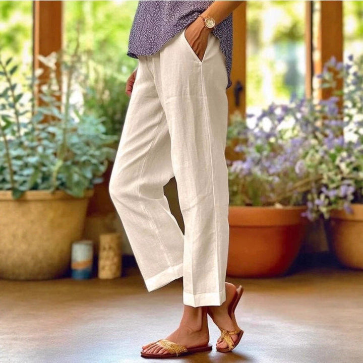 Damen Leinenhose mit weitem Schnitt und praktischen Taschen Drune