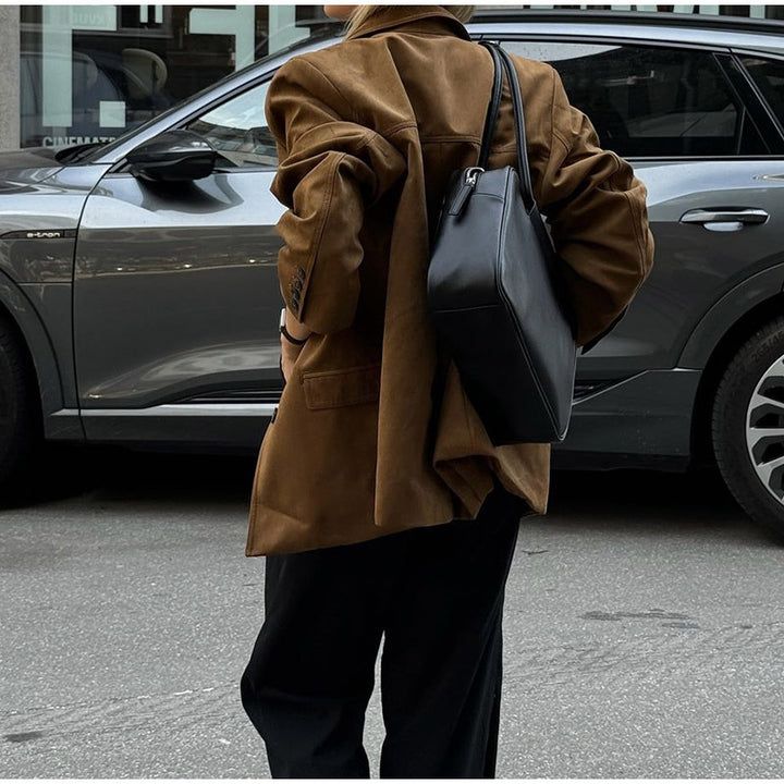 Damen Luxuriöser Wildlederblazer mit eleganter Schnittführung Drune