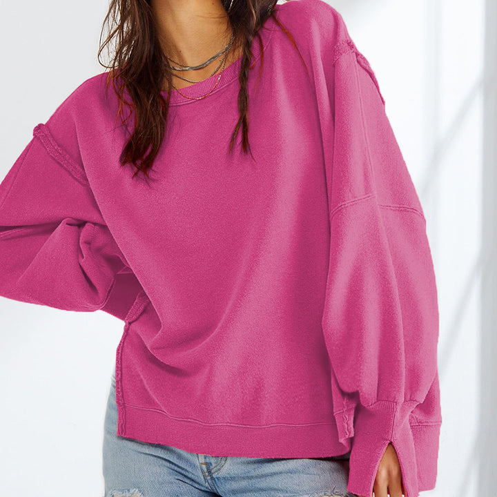 Damen Oversized Sweatshirt im entspannten Stil mit auffälligen Puffärmeln Drune