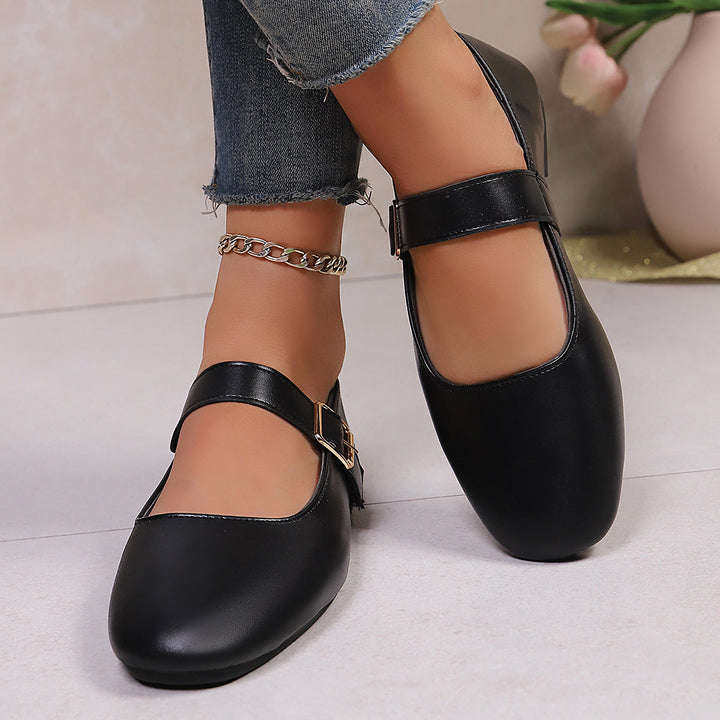Damen Ballerina-Schuhe mit verstellbarem Riemendesign und bequemem Fußbett Drune